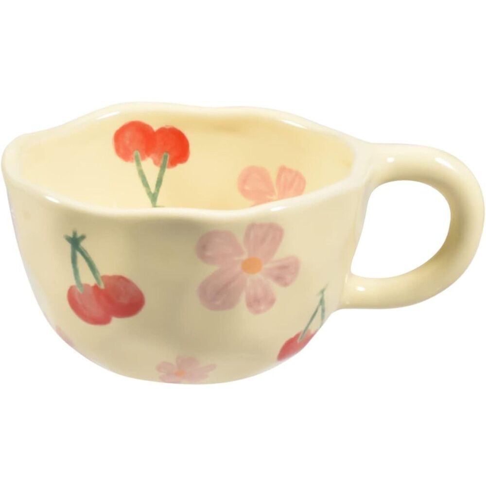 Koythin Ceramic Coffee Mug Suitable for Mom on Mother's Day (Pink Cherry)
